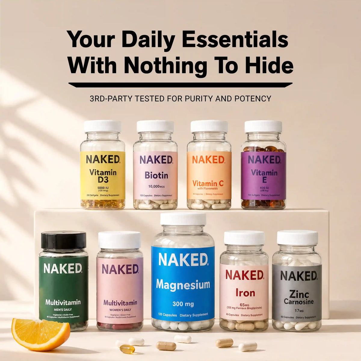 Daily Biotin Supplement | Naked Biotin - 120 Capsules