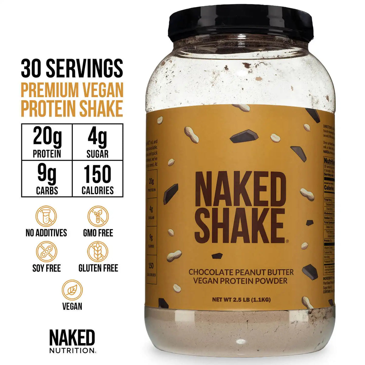 Chocolate PB Protein Shake | Naked Shake - 30 Servings