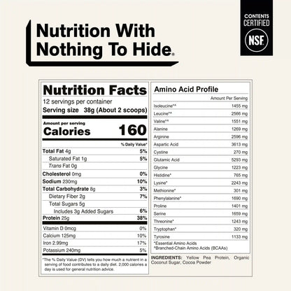 Chocolate Pea Protein Powder | Naked Chocolate Pea - 1LB